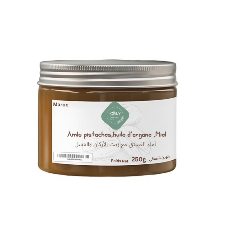 Amlo aux pistaches, huile d'argane avec miel d'orange 250g